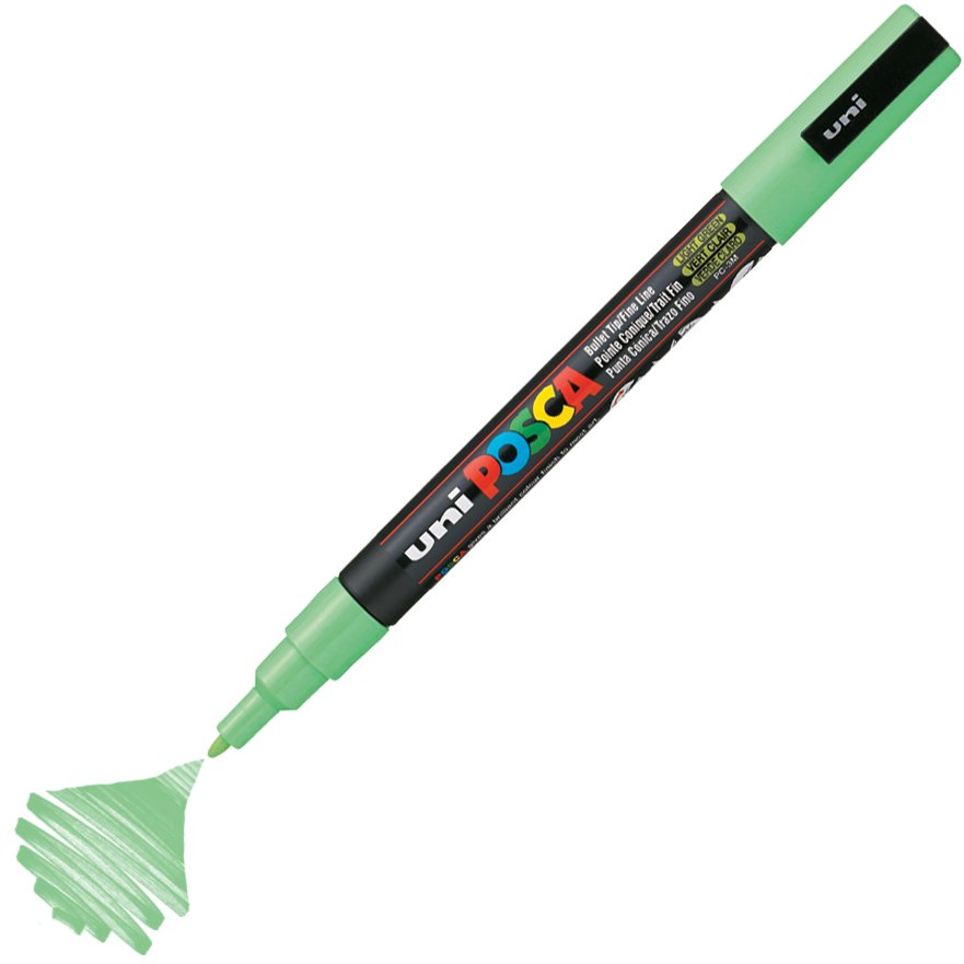 Uni Posca Marker Pc-3m Fine 0.9-1.3 Mm Light Green
