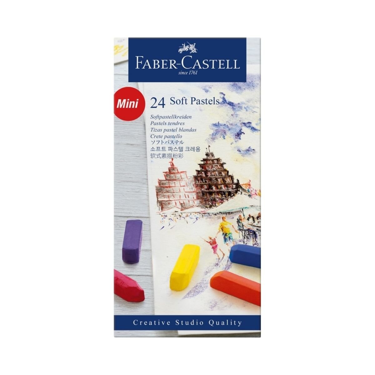 Faber Castell Mavi Kutu Soft Pastel Boya Yarım 24 Renk
