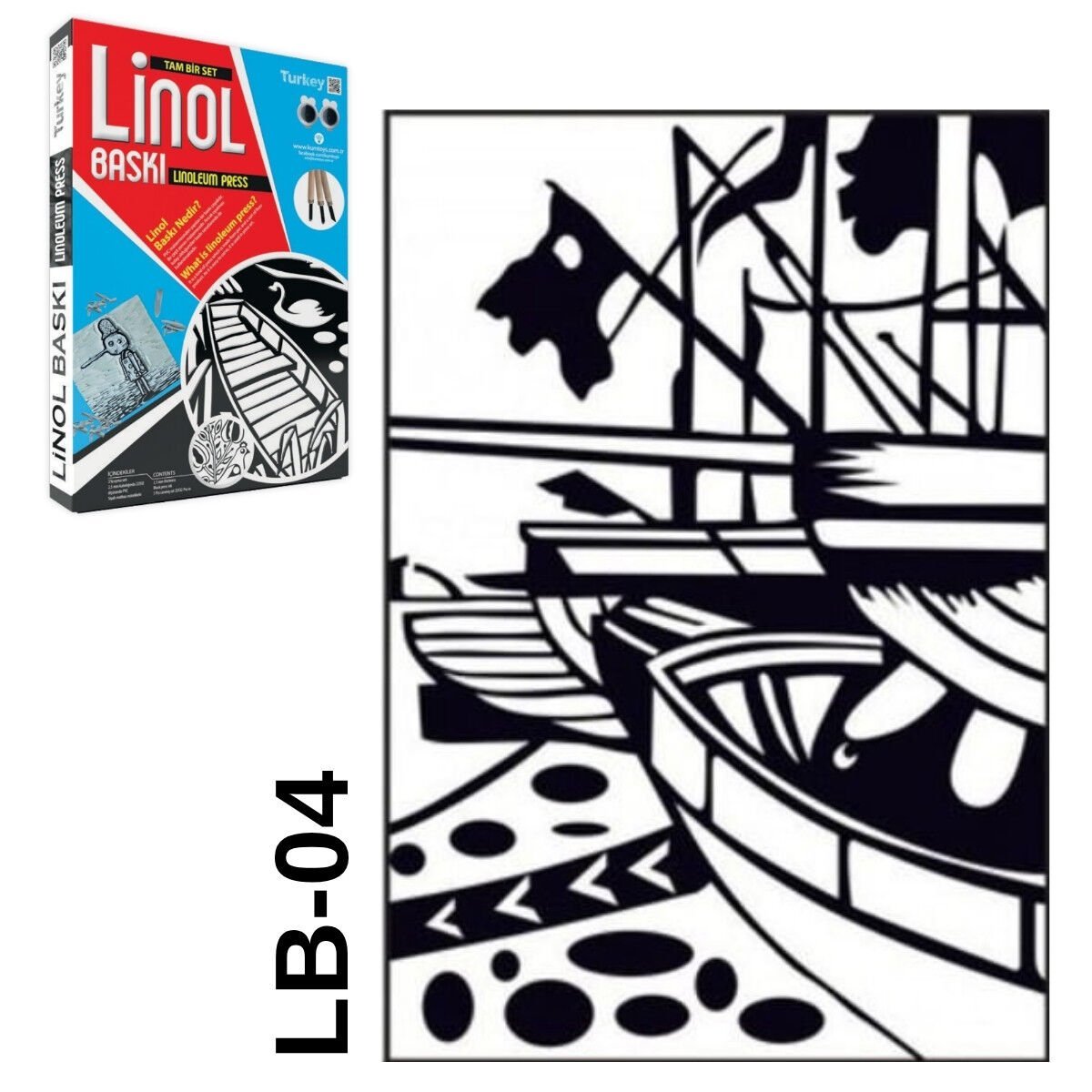 Kumtoys Tam Bir Set Linol Baskı 22x32cm 2.5mm LB-04 Marina