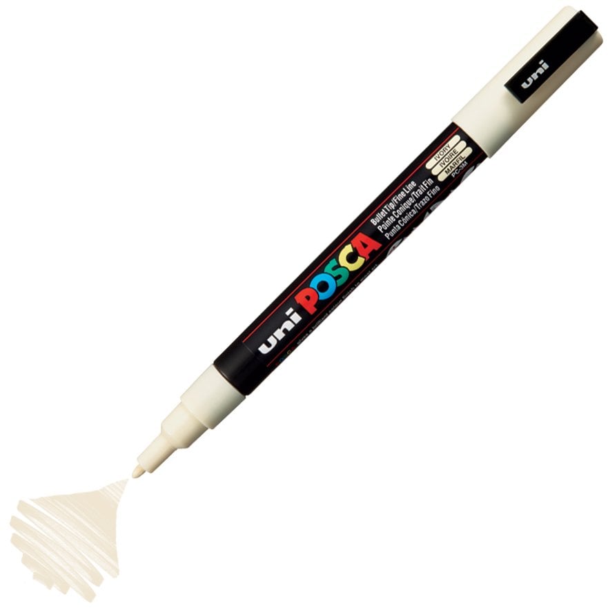 Uni Posca Marker Pc-3m Fine 0.9-1.3 Mm Ivory