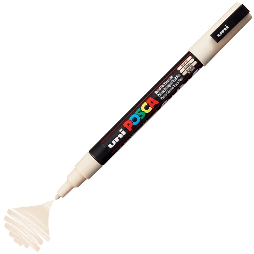 Uni Posca Marker Pc-3m Fine 0.9-1.3 Mm Beige