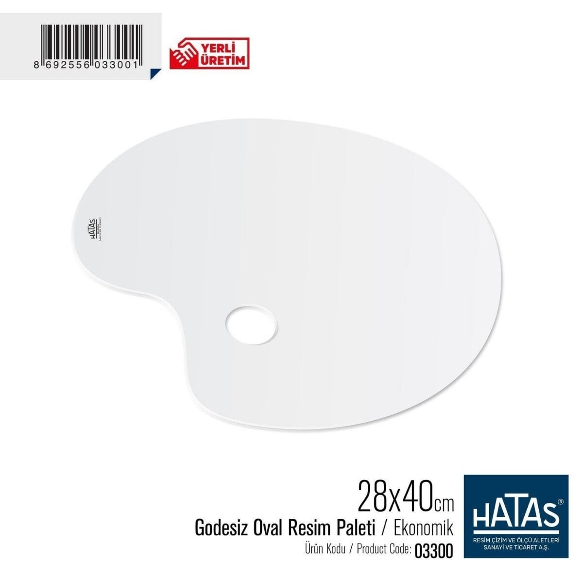 Hatas Resim Paleti Oval 28x40cm Godesiz