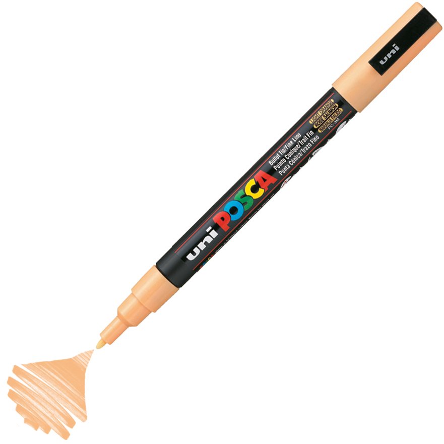 Uni Posca Marker Pc-3m Fine 0.9-1.3 Mm Light Orange