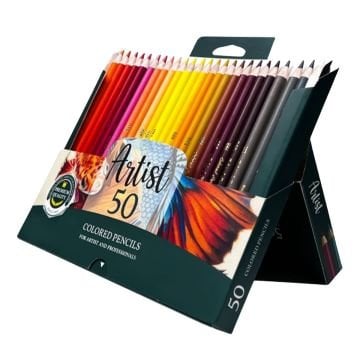 Arya Artist Profesyonel Kuru Boya Kalem Seti 50li