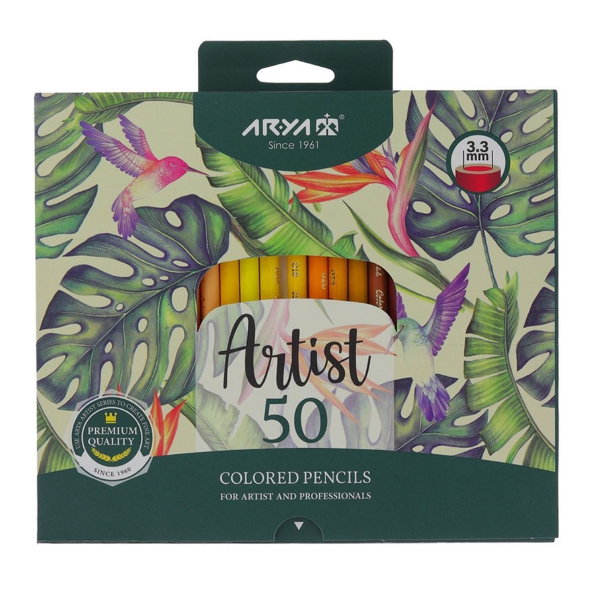 Arya Artist Profesyonel Kuru Boya Kalem Seti 50li