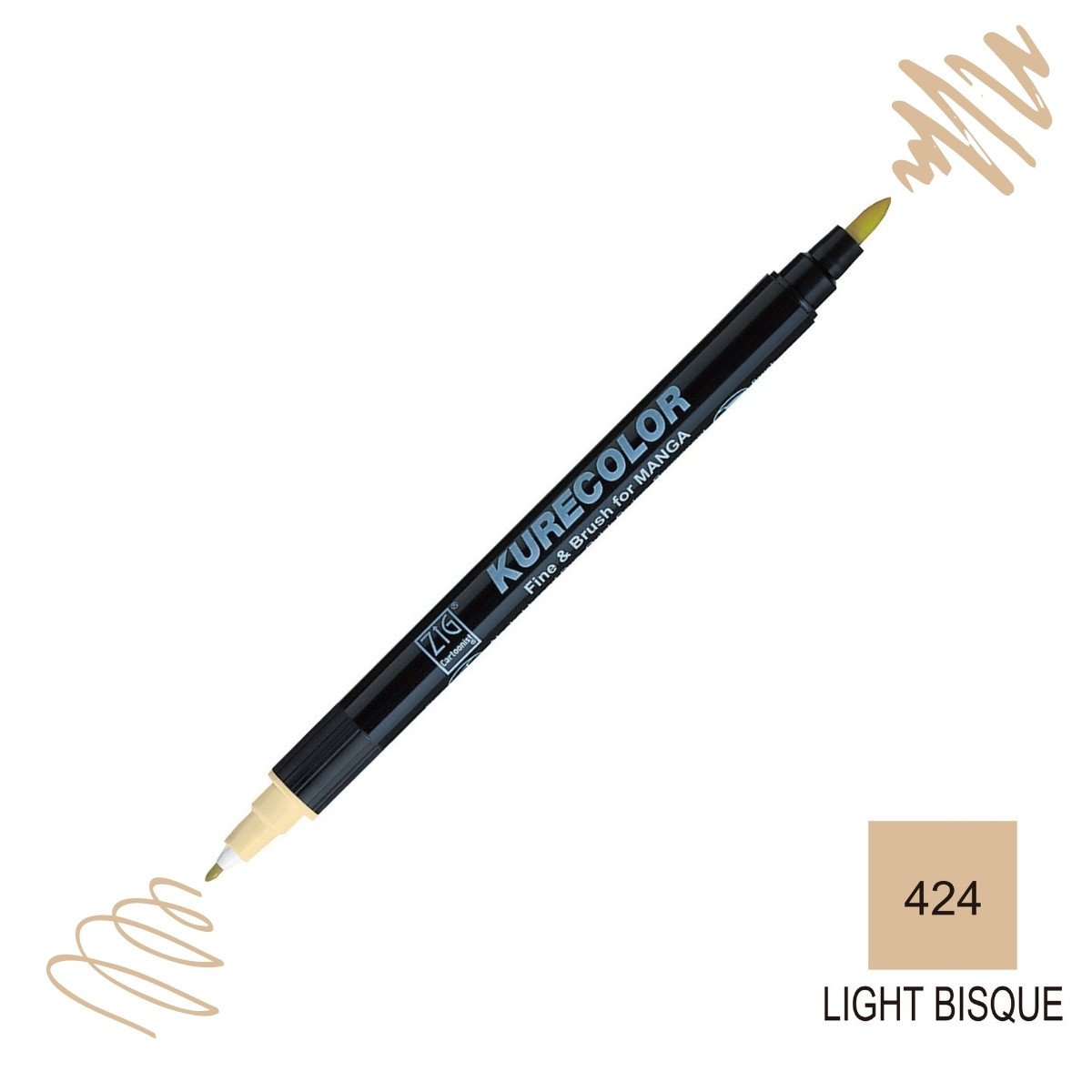Zig Kurecolor Mangaka Fine&Brush Çift Taraflı Kalem CNKC-2200 No 424 Light Bisque