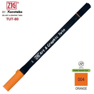 Zig Art&Graphic Twin Tut-80 Çift Uçlu Keçe Grafik Kalemi 004 Orange