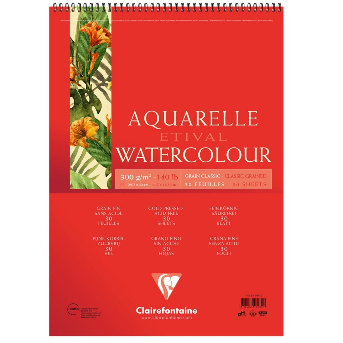 Clairefontaine Etival Suluboya Defteri (A3) 300gr 30 Sayfa