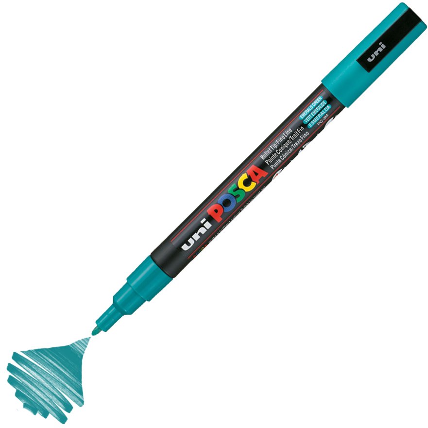 Uni Posca Marker Pc-3m Fine 0.9-1.3 Mm Emerald Green