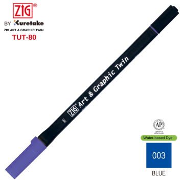 Zig Art&Graphic Twin Tut-80 Çift Uçlu Keçe Grafik Kalemi 03 Blue