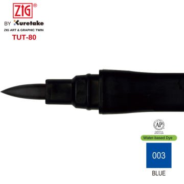 Zig Art&Graphic Twin Tut-80 Çift Uçlu Keçe Grafik Kalemi 03 Blue