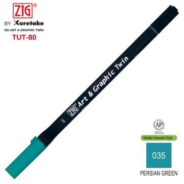 Zig Art&Graphic Twin Tut-80 Çift Uçlu Keçe Grafik Kalemi 035 Persian Green