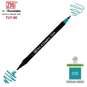 Zig Art&Graphic Twin Tut-80 Çift Uçlu Keçe Grafik Kalemi 035 Persian Green
