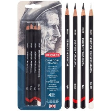 Derwent Charcoal Pencil Kömür Kalem Seti 4lü