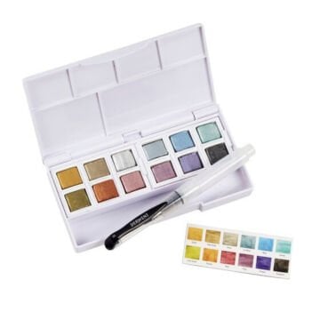 Derwent Metallic Watercolour Paint Pan Set 12li