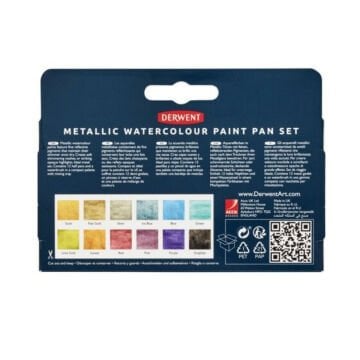 Derwent Metallic Watercolour Paint Pan Set 12li