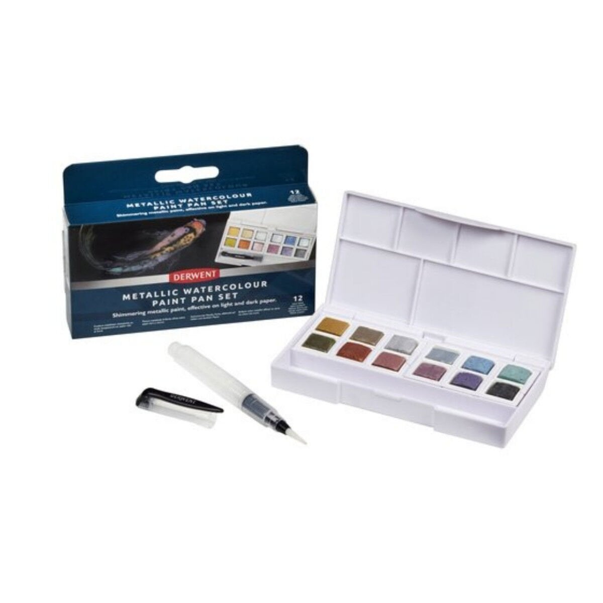 Derwent Metallic Watercolour Paint Pan Set 12li