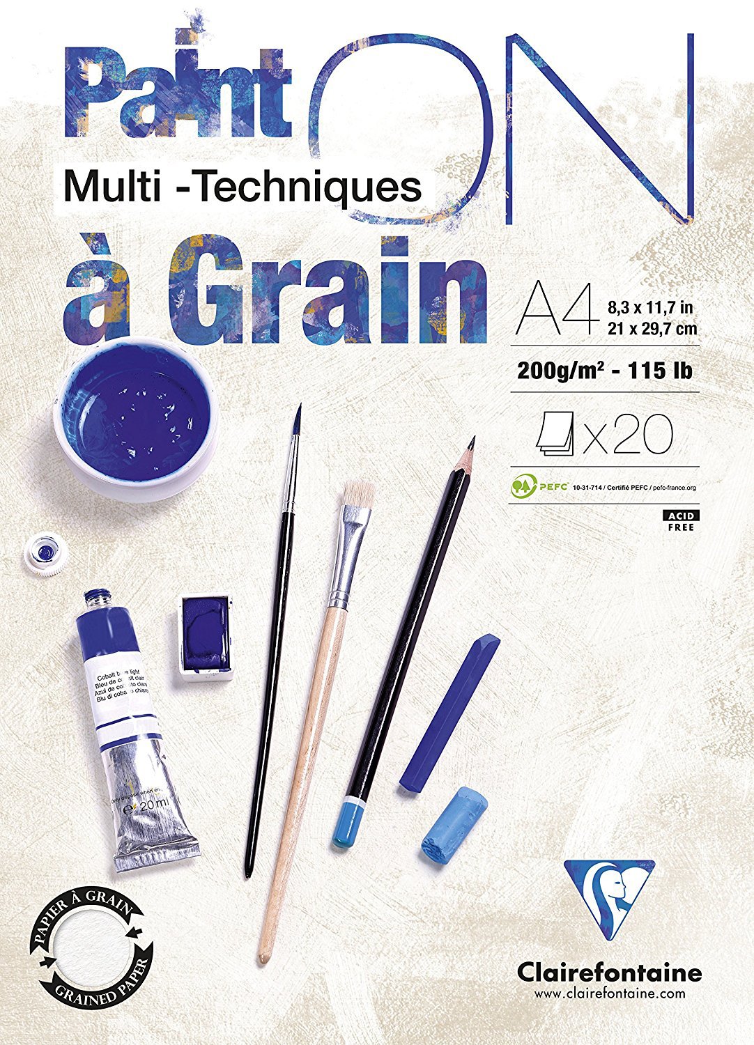 Clairefontaine Paint'on Teknik Çizim Defteri A4 200gr 40 Sayfa 20 Yaprak
