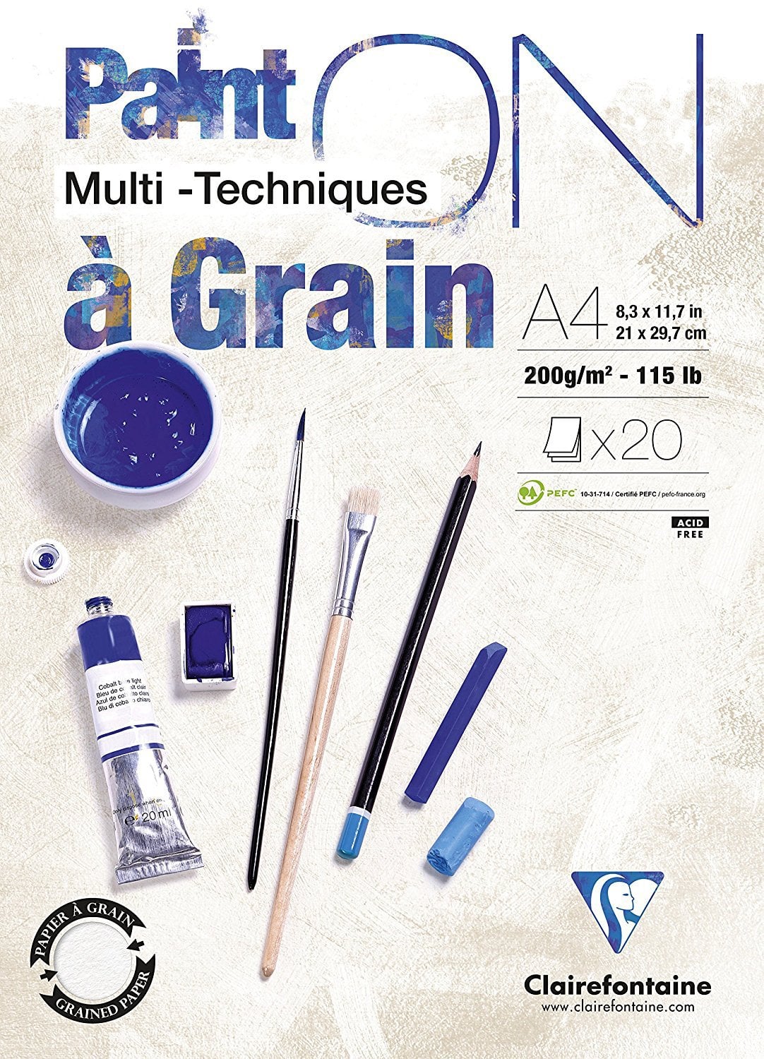 Clairefontaine Paint'on Teknik Çizim Defteri A4 200gr 20yp